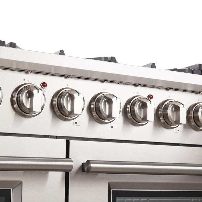 Forno 48" Capriasca Titanium Gas Range with 8 Burners, Griddle and 160,000 BTUs - FFSGS6260-48 FORNO