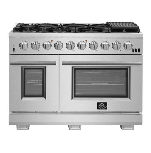 Forno 48" Capriasca Titanium Gas Range with 8 Burners, Griddle and 160,000 BTUs - FFSGS6260-48 FORNO