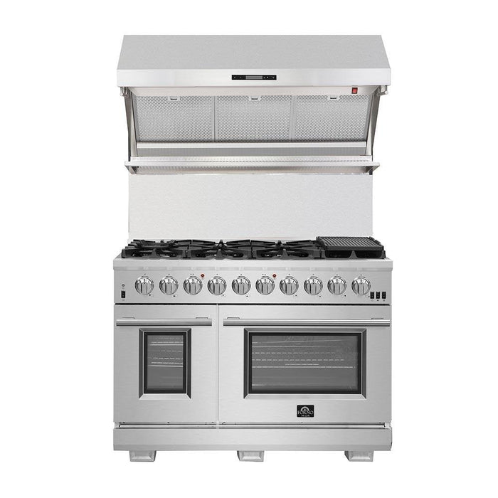 Forno 48" Capriasca Titanium Gas Range with 8 Burners, Griddle and 160,000 BTUs - FFSGS6260-48 FORNO