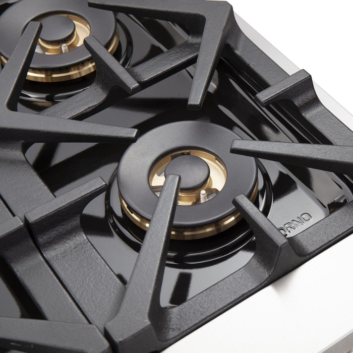 Forno 48" Capriasca Titanium Gas Range with 8 Burners, Griddle and 160,000 BTUs - FFSGS6260-48 FORNO