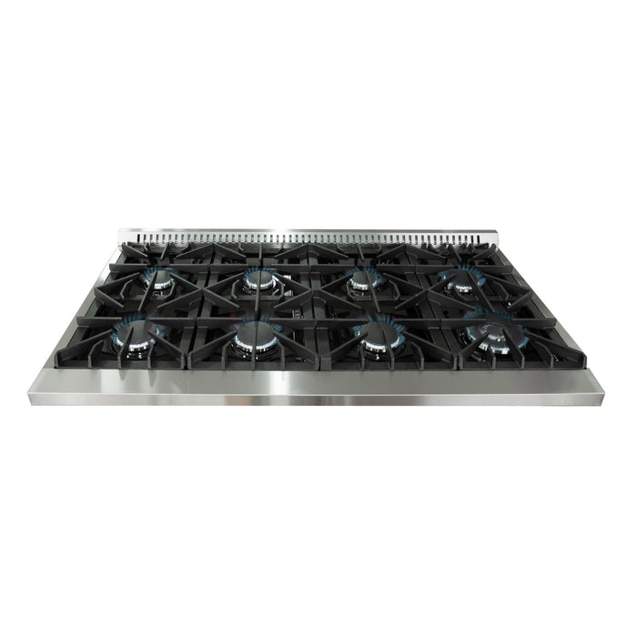 Forno 48-Inch Galiano Dual Fuel Range - Gas Cooktop with 240v Electric Oven - 8 Burners, Griddle, and Double Oven FFSGS6156-48 FORNO