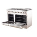 Forno 48-Inch Galiano Dual Fuel Range - Gas Cooktop with 240v Electric Oven - 8 Burners, Griddle, and Double Oven FFSGS6156-48 FORNO