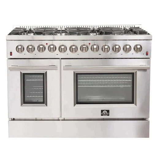 Forno 2-Piece Appliance Package - 48-Inch Dual Fuel Range  & 60-Inch Pro-Style Refrigerator in Stainless Steel FORNO