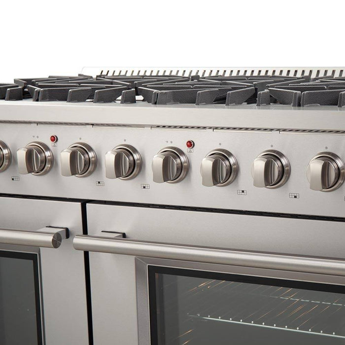 Forno 2-Piece Appliance Package - 48-Inch Gas Range  & 60-Inch Pro-Style Refrigerator in Stainless Steel FORNO