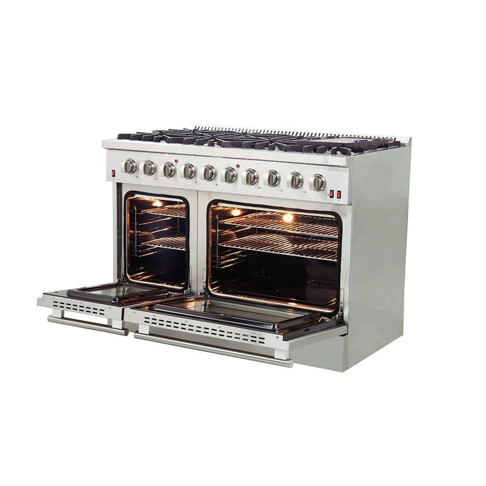 Forno 2-Piece Appliance Package - 48-Inch Gas Range  & 60-Inch Pro-Style Refrigerator in Stainless Steel FORNO