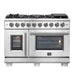FORNO 48-Inch Capriasca Dual Fuel Range with 8 Gas Burners, 160,000 BTUs & French Door Electric Oven in Stainless Steel - FFSGS6387-48 FORNO