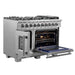 Forno 48-Inch Capriasca Gas Range with 8 Burners, 160,000 BTUs, & French Door Gas Oven in Stainless Steel FFSGS6460-48 FORNO