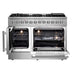 FORNO 48-Inch Galiano Dual Fuel Range with 8 Gas Burners, 107,000 BTUs, & French Door Electric Oven in Stainless Steel - FFSGS6356-48 FORNO