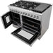 FORNO 48-Inch Galiano Dual Fuel Range with 8 Gas Burners, 107,000 BTUs, & French Door Electric Oven in Stainless Steel - FFSGS6356-48 FORNO