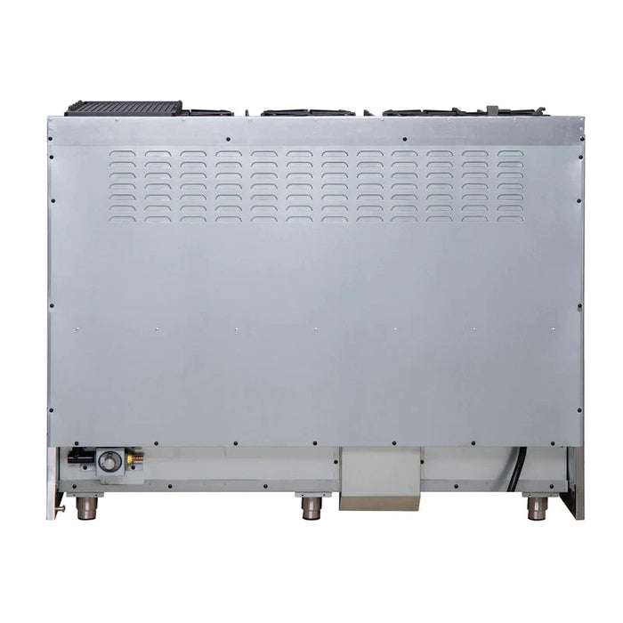 FORNO 48-Inch Galiano Dual Fuel Range with 8 Gas Burners, 107,000 BTUs, & French Door Electric Oven in Stainless Steel - FFSGS6356-48 FORNO