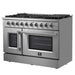 Forno 48-Inch Galiano Gas Range with 8 Gas Burners, 107,000 BTUs, & French Door Gas Oven in Stainless Steel FFSGS6444-48 FORNO