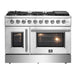 Forno 48-Inch Galiano Gas Range with 8 Gas Burners, 107,000 BTUs, & French Door Gas Oven in Stainless Steel FFSGS6444-48 FORNO