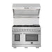 Forno 3-Piece Pro Appliance Package - 48-Inch Dual Fuel Range, Refrigerator with Water Dispenser,& Wall Mount Hood with Backsplash in Stainless Steel FORNO