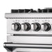Forno 5-Piece Appliance Package - 30-Inch Gas Range, Refrigerator, Wall Mount Hood with Backsplash, Microwave Drawer, & 3-Rack Dishwasher in Stainless Steel FORNO