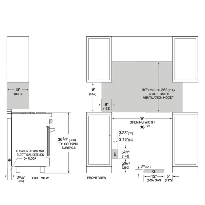 Forno 3-Piece Appliance Package - 36-Inch Dual Fuel Range, 36-Inch Refrigerator & Wall Mount Hood in Stainless Steel