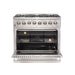 Forno 2-Piece Appliance Package - 36-Inch Dual Fuel Range & Wall Mount Hood in Stainless Steel FORNO