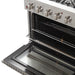 Forno 4-Piece Appliance Package - 36-Inch Gas Range, 56-Inch Pro-Style Refrigerator, Wall Mount Hood, & 3-Rack Dishwasher in Stainless Steel FORNO