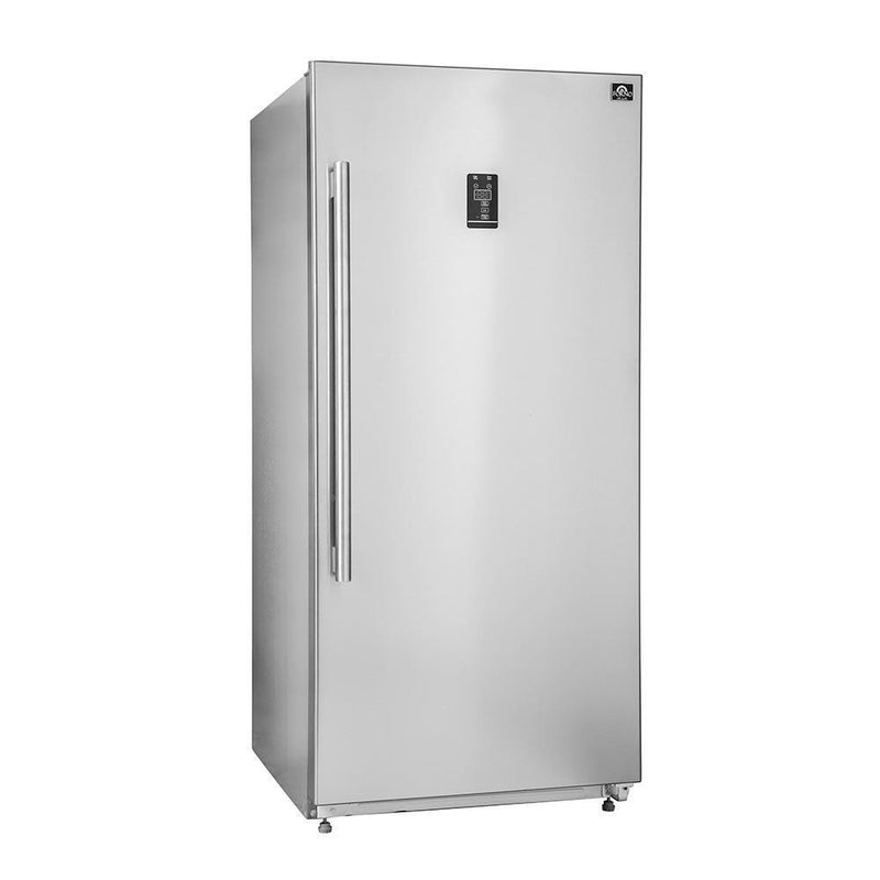 Forno 3-Piece Appliance Package - 36-Inch Gas Range, 56-Inch Pro-Style Refrigerator & Wall Mount Hood in Stainless Steel