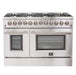 Forno 2-Piece Appliance Package - 48-Inch Dual Fuel Range & Wall Mount Hood in Stainless Steel FORNO