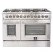 Forno 5-Piece Appliance Package - 48-Inch Dual Fuel Range, 56-Inch Pro-Style Refrigerator, Wall Mount Hood, Microwave Oven, & 3-Rack Dishwasher in Stainless Steel FORNO
