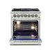 Forno 5-Piece Pro Appliance Package - 30-Inch Dual Fuel Range, Refrigerator with Water Dispenser, Wall Mount Hood with Backsplash, Microwave Drawer, & 3-Rack Dishwasher in Stainless Steel FORNO