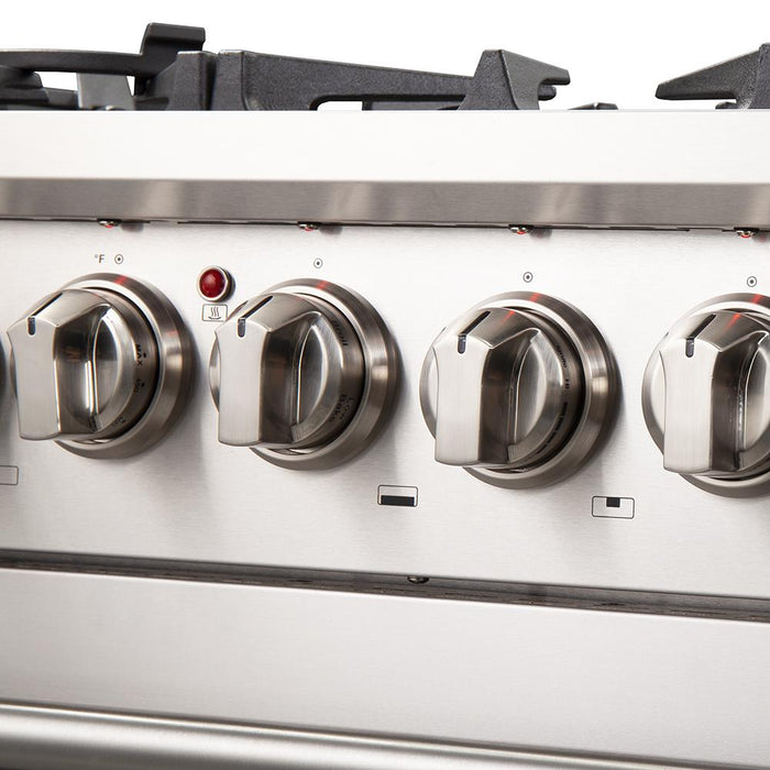 Forno 3-Piece Pro Appliance Package - 30-Inch Dual Fuel Range, 56-Inch Pro-Style Refrigerator & Wall Mount Hood in Stainless Steel FORNO
