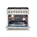 Forno 2-Piece Pro Appliance Package - 36-Inch Dual Fuel Range & Wall Mount Hood in Stainless Steel FORNO