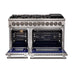 Forno 5-Piece Pro Appliance Package - 48-Inch Dual Fuel Range, Refrigerator, Wall Mount Hood, Microwave Drawer, & 3-Rack Dishwasher in Stainless Steel FORNO