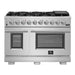 Forno 5-Piece Pro Appliance Package - 48-Inch Gas Range, Refrigerator, Wall Mount Hood, Microwave Drawer, & 3-Rack Dishwasher in Stainless Steel FORNO