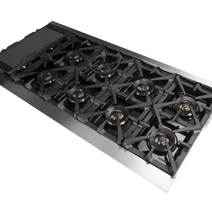 FORNO 60-Inch Capriasca Dual Fuel Range with 240v Electric Oven - 10 Sealed Burners and 200,000 BTUs - FFSGS6187-60 FORNO