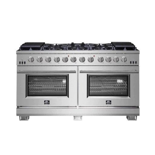 FORNO 60-Inch Capriasca Gas Range with 10 Burners and 200,000 BTUs - FFSGS6260-60 FORNO