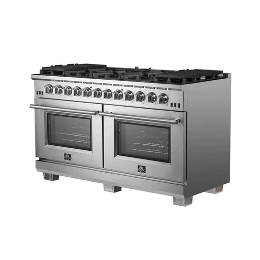 FORNO 60-Inch Capriasca Gas Range with 10 Burners and 200,000 BTUs - FFSGS6260-60 FORNO