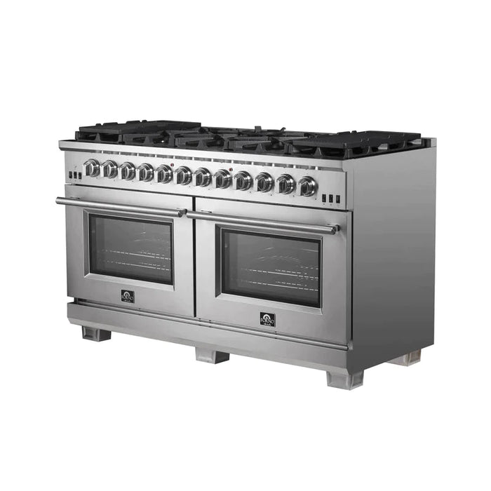 FORNO 60-Inch Capriasca Gas Range with 10 Burners and 200,000 BTUs - FFSGS6260-60 FORNO