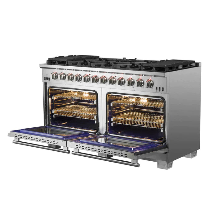FORNO 60-Inch Capriasca Gas Range with 10 Burners and 200,000 BTUs - FFSGS6260-60 FORNO