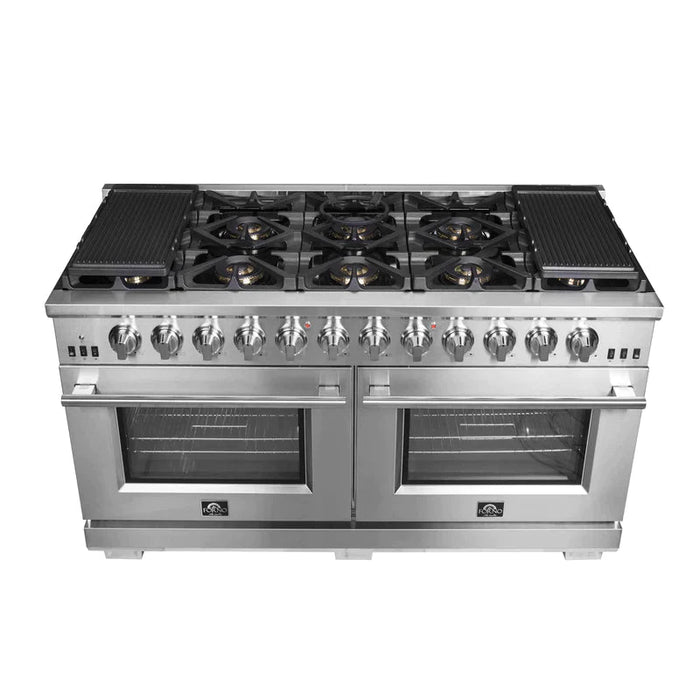 FORNO 60-Inch Capriasca Gas Range with 10 Burners and 200,000 BTUs - FFSGS6260-60 FORNO