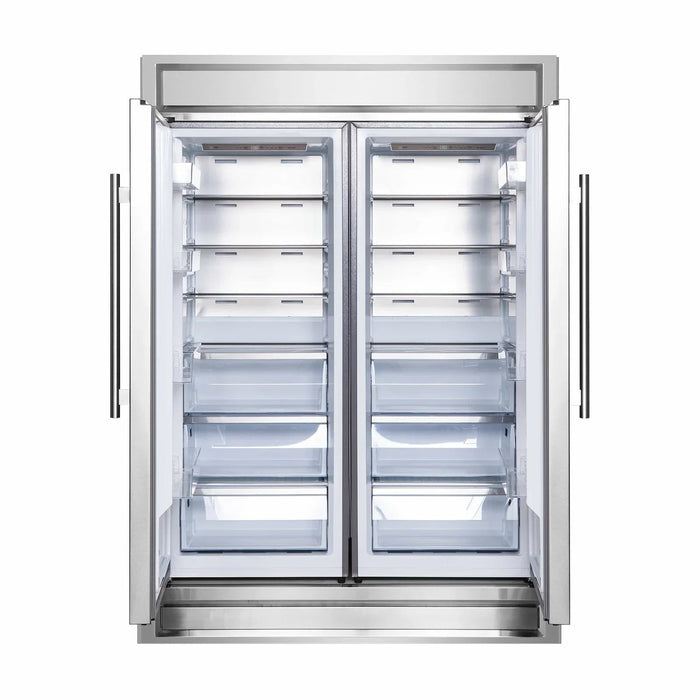 FORNO 60-Inch Maderno 2-Piece Convertible Built-In Refrigerator/Freezer with Decorative Grill Trim, 27.2 cu.ft. - FFFFD1722-60S FORNO