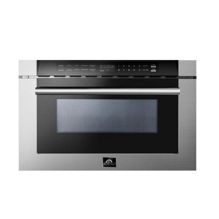 Forno Appliace Package - 36 Inch Dual Fuel Range, Wall Mount Range Hood, Refrigerator, Microwave Drawer, Dishwasher, AP-FFSGS6156-36-8 FORNO