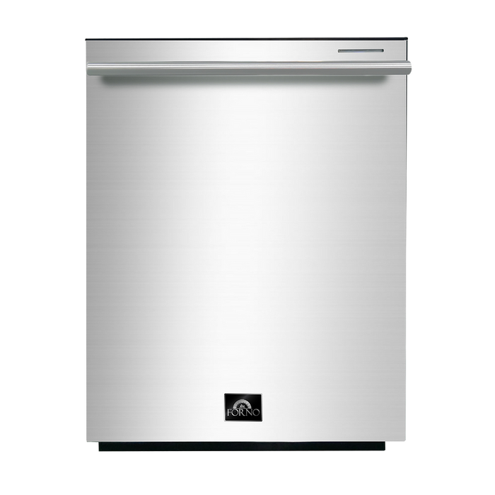 Forno Appliace Package - 36 Inch Dual Fuel Range, Wall Mount Range Hood, Refrigerator, Microwave Drawer, Dishwasher, AP-FFSGS6156-36-8 FORNO