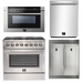 Forno Appliance Package - 36 Inch Dual Fuel Range, 60 Inch Refrigerator, Microwave Drawer, Dishwasher, AP-FFSGS6156-36-7 FORNO