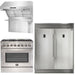 Forno Appliance Package - 36 Inch Dual Fuel Range, Range Hood, 60 Inch Refrigerator, FRHWM-FFSGS6156-36 FORNO