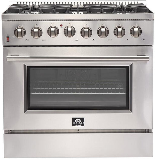Forno Appliance Package - 36 Inch Dual Fuel Range, Range Hood, 60 Inch Refrigerator, FRHWM-FFSGS6156-36 FORNO