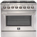 Forno Appliance Package - 36 Inch Dual Fuel Range, Range Hood, 60 Inch Refrigerator, FRHWM-FFSGS6156-36 FORNO