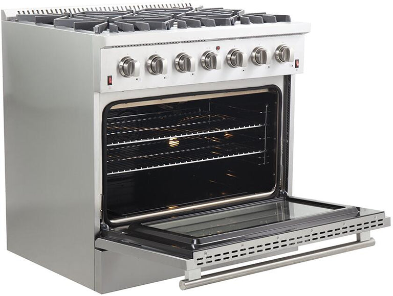Forno Appliance Package - 36 Inch Gas Range, Dishwasher, 60 Inch Refrigerator, FDWB-FFSGS6244-36