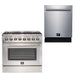 Forno Appliance Package- 36 Inch Gas Range, Dishwasher, FDWBI-FFSGS6244-36 FORNO