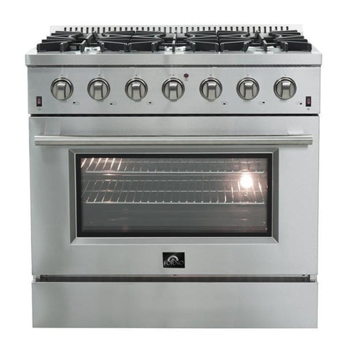 Forno Appliance Package- 36 Inch Gas Range, Dishwasher, FDWBI-FFSGS6244-36 FORNO