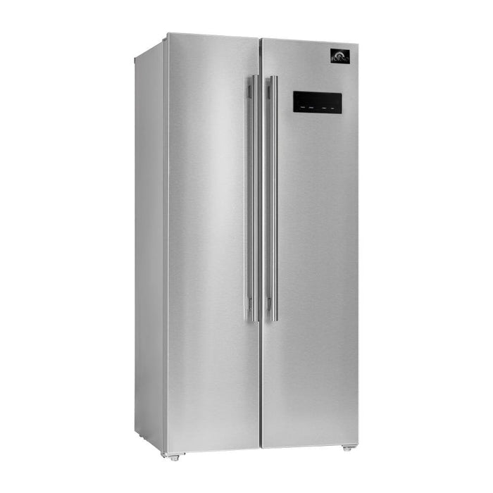 Forno Appliance Package - 36 Inch Gas Range, Wall Mount Range Hood, 33" Built-In Refrigerator, FFRBI-FFSGS6244-36 FORNO