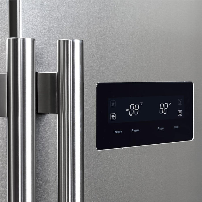 Forno Appliance Package - 36 Inch Gas Range, Wall Mount Range Hood, 33" Built-In Refrigerator, FFRBI-FFSGS6244-36 FORNO