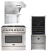 Forno Appliance Package - 36 Inch Gas Range, Wall Mount Range Hood, Microwave Drawer, 6661-FFSGS6244-36 FORNO