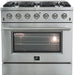 Forno Appliance Package - 36 Inch Gas Range, Wall Mount Range Hood, Microwave Drawer, 6661-FFSGS6244-36 FORNO