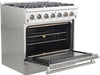 Forno Appliance Package - 36 Inch Gas Range, Wall Mount Range Hood, Microwave Drawer, 6661-FFSGS6244-36 FORNO